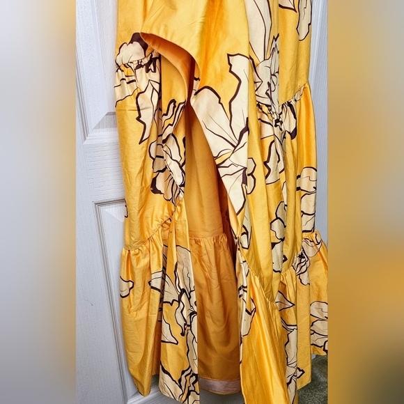 Anthropologie Hutch Women's Floral Halter Maxi Dress NWT Maize/Yellow Size 12 - Picture 11 of 13